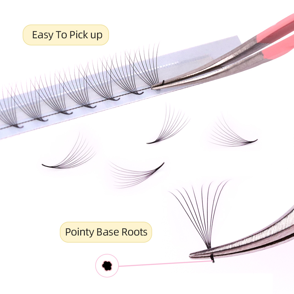 Sharp Narrow Stem Premade Fans - огляд і ціна Eyelash Extension Russian Volume
