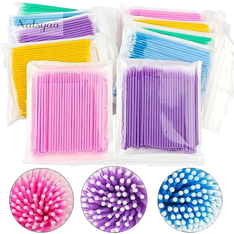 100Pcs Micro Cotton Swab Eyela - огляд і ціна Eyelash Extension Cleaning
