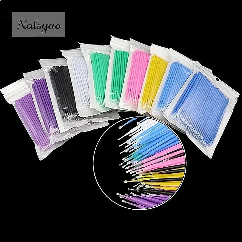 100Pcs Micro Cotton Swab Eyela - огляд і ціна Eyelash Extension Cleaning