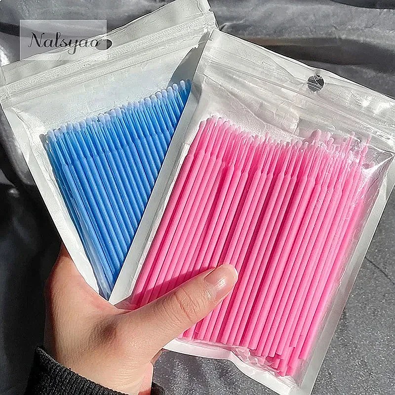 100Pcs Micro Cotton Swab Eyela - огляд і ціна Eyelash Extension Cleaning